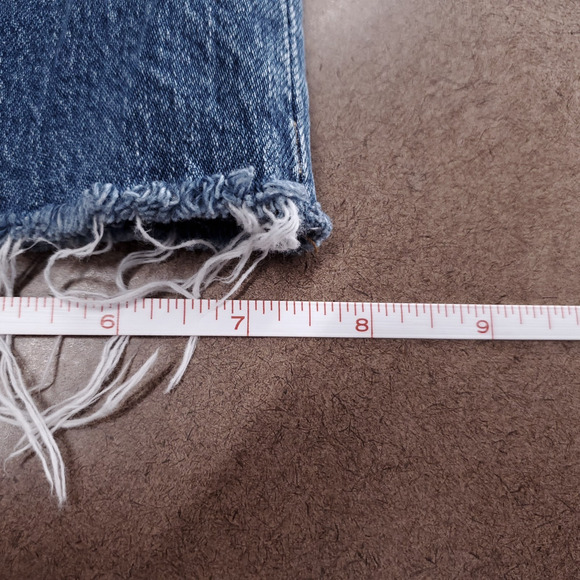 J.Crew Jeans Women's 28 Blue Mid-Rise Flare Crop Raw Hem Distressed Y2K Retro - Picture 12 of 13